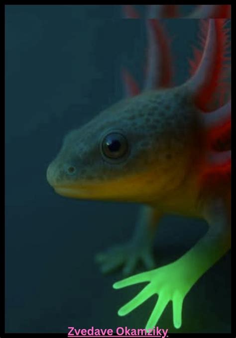 Ilustrácia axolotla v neoténnom štádiu