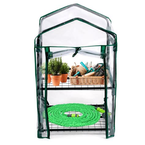 fotografia: malý plastový skleník s priesadami