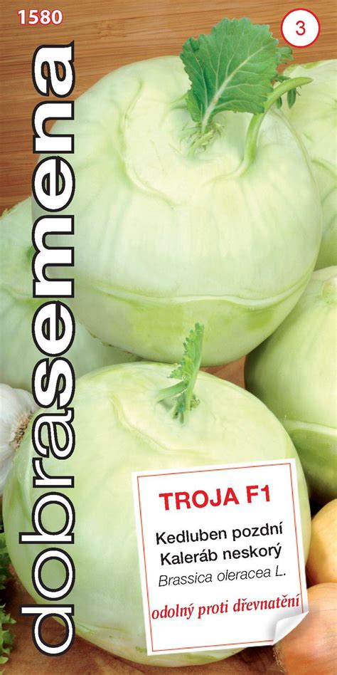 Tabuľka s parametrami kalerábu odrody Troja F1