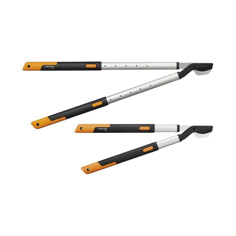 Schéma teleskopického mechanizmu nožníc Fiskars SmartFit L86 s vyznačením nastaviteľnej dĺžky rukovätí