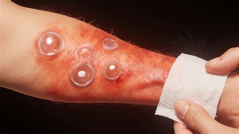 Fototoxická popálenina kože spôsobená boľševníkom obrovským