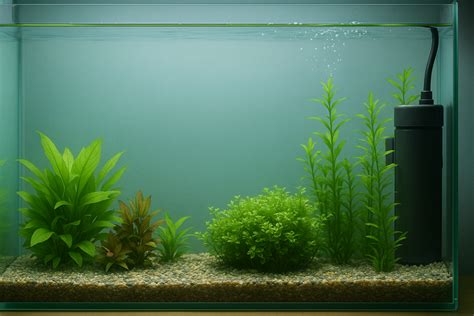 Tematické foto akvária s machom a rybami