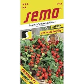 závesná nádoba s prevísajúcimi výhonmi cherry rajčiakov Bejbínek F1