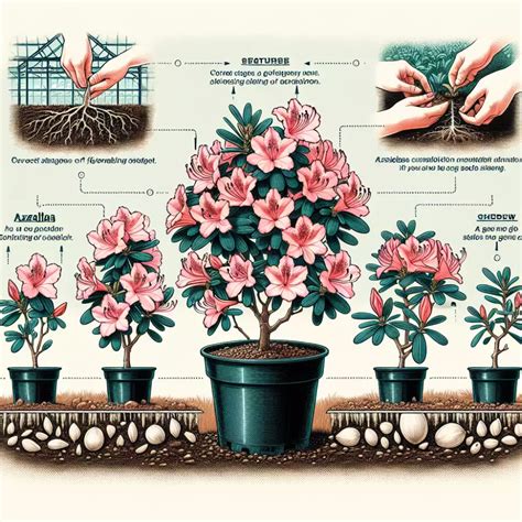 Schéma správnej výsadby azalky s mulčovacou vrstvou