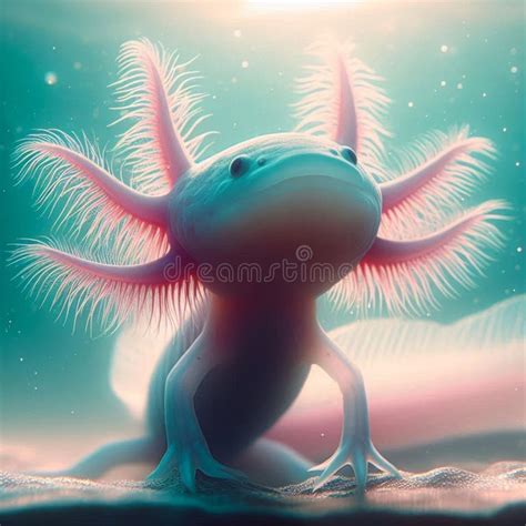 Ilustrácia axolotla s detailným zobrazením jeho charakteristických žiabier.