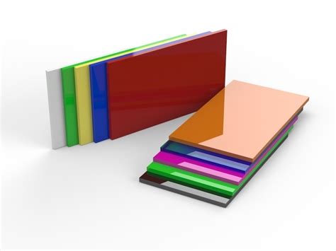 rôzne farebné dosky z plexiskla