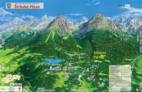 Mapa turistických trás v okolí Štrbského Plesa