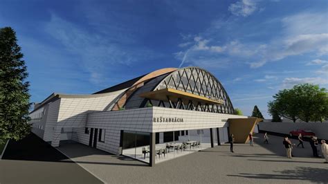 3D model rekonštrukcie strešného systému zimného štadióna