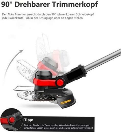 Schéma akumulátorovej strunovej kosačky s vyznačením žacej hlavy a ergonomických prvkov