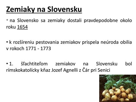 Zemiaky na Slovensku - história a prínosy