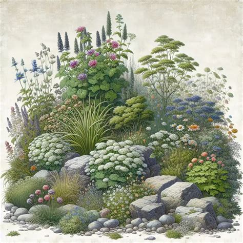 Schéma správnej výsadby lomikameňa do skalky s drenážnou vrstvou