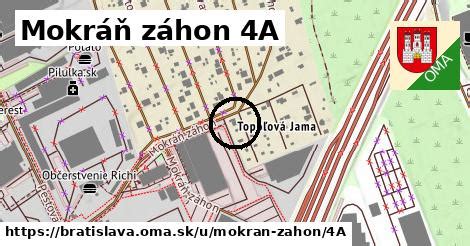 Mapa dostupnosti lokality Mokráň záhon a okolitého dopravného uzla