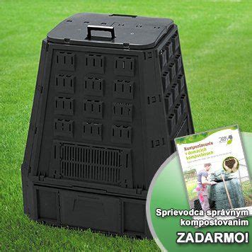 Ilustračná fotografia kompostéra JRK HOBBY 400 čierny v záhradnom prostredí