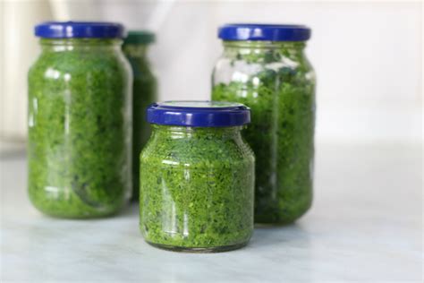 Ingrediencie na pesto v miske pripravené na mixovanie